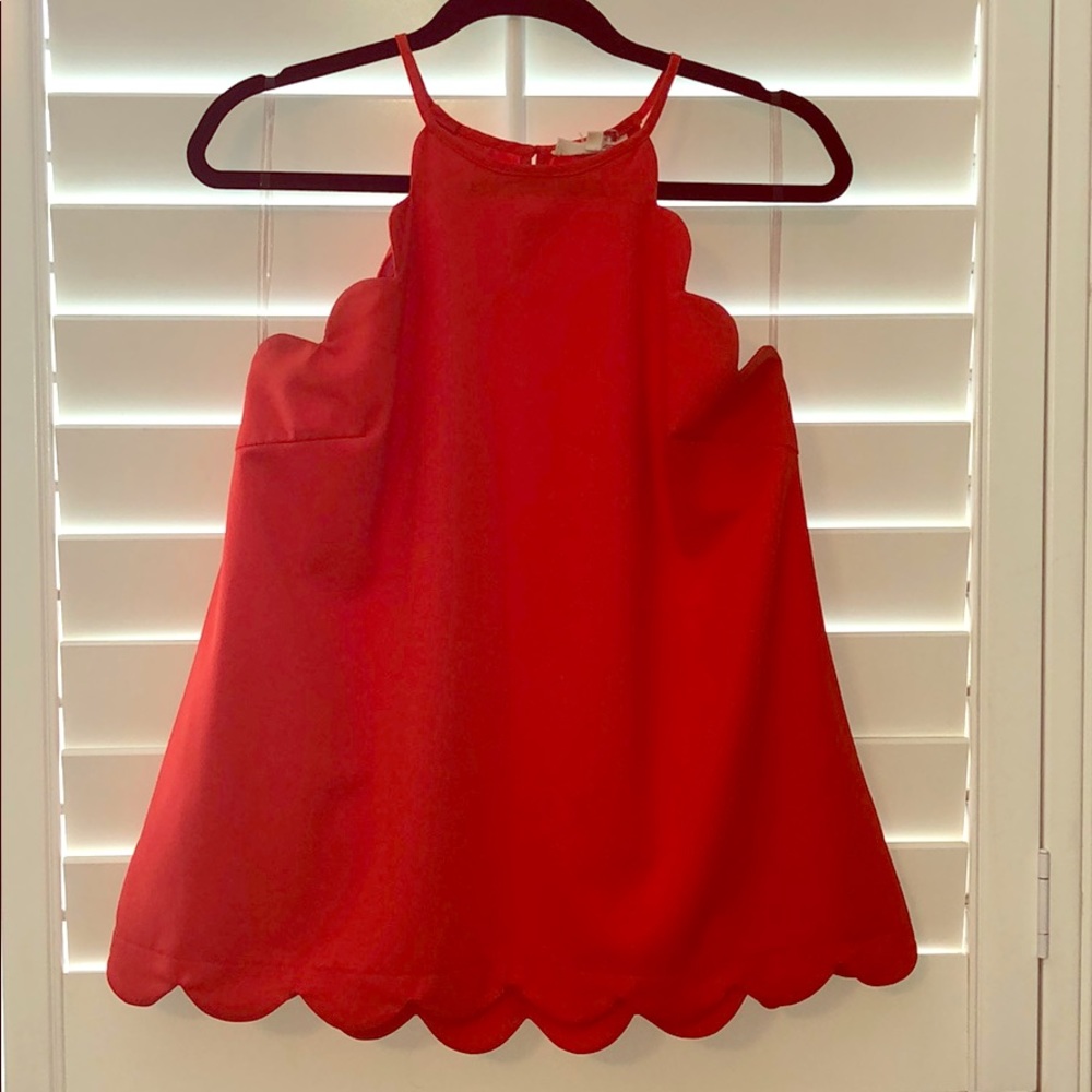 Orange scalloped tank